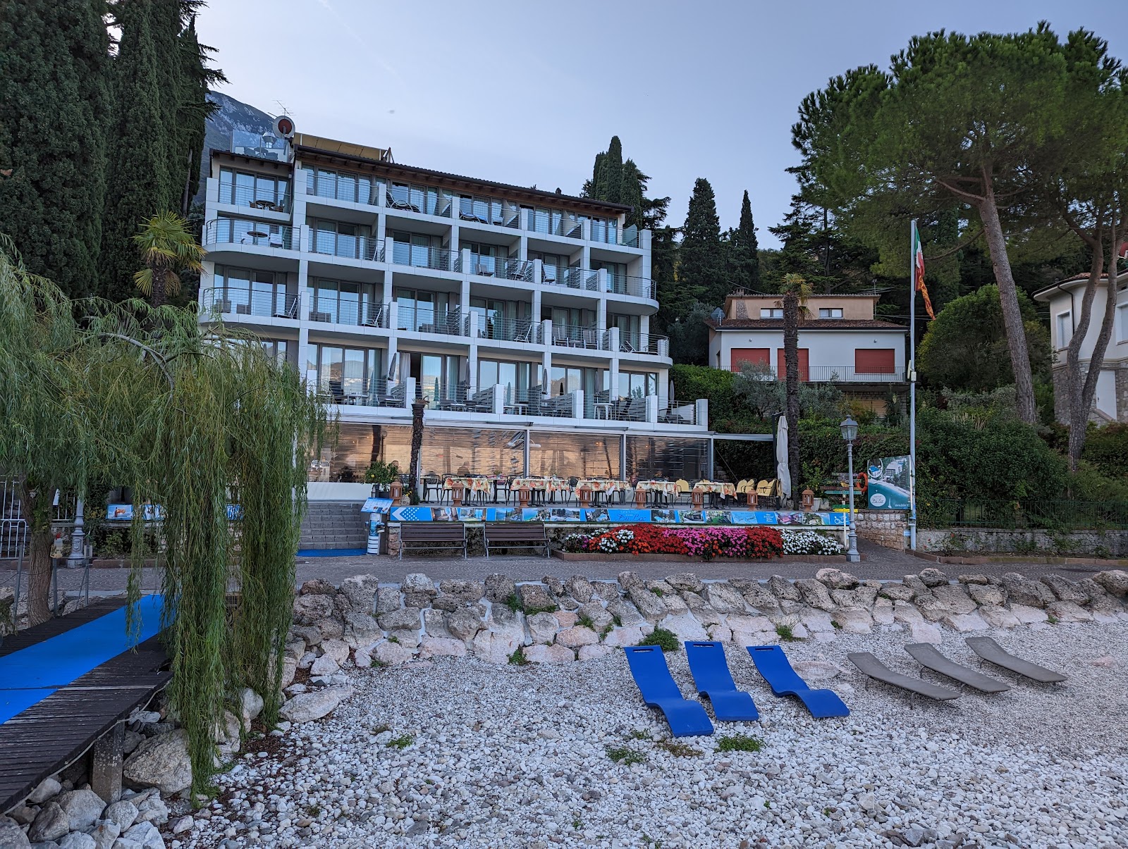 The hotel and its private beach